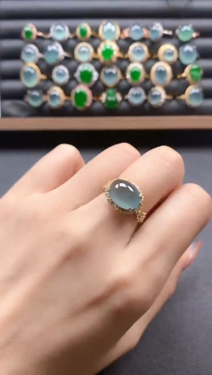 银S925镶嵌戒指翡翠5111