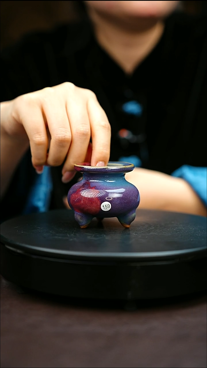 159#原矿钧瓷炉钧釉香炉