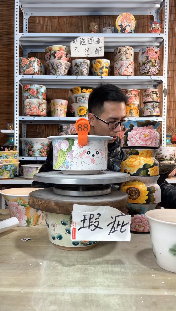 摆件88陶花岛多肉陶瓷花盆罐——微瑕