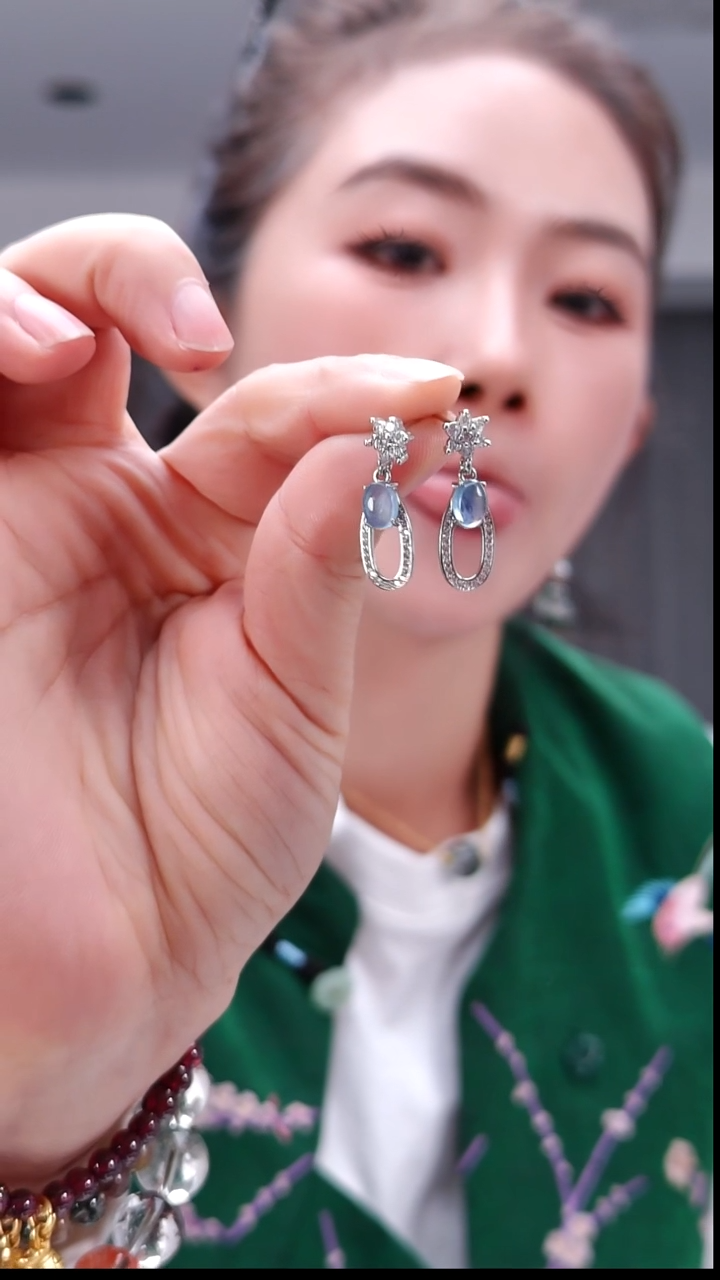 未镶嵌颈饰海蓝宝石0865耳坠 