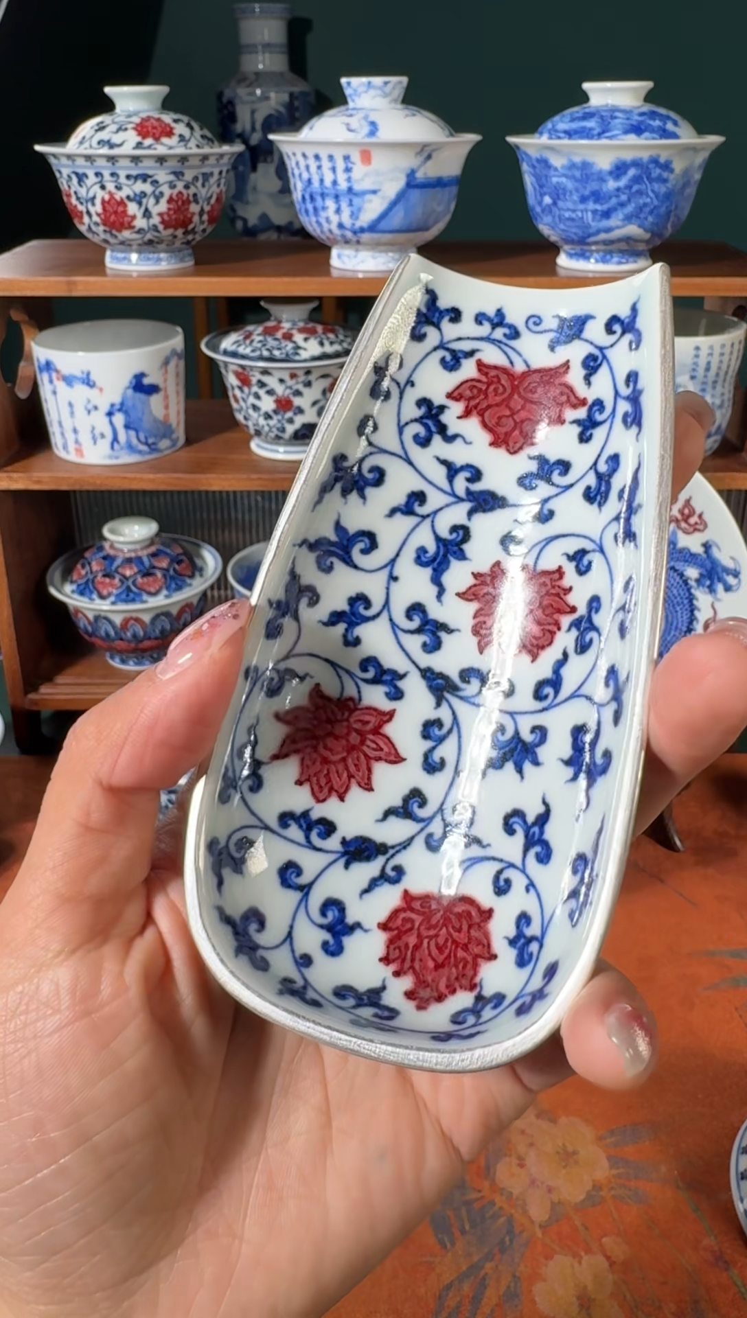 【闪购商品】杯永明尚玩缠枝莲茶则