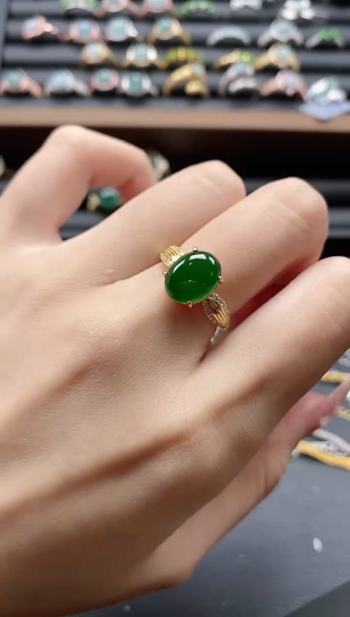 【闪购商品】翡翠戒指银S925镶嵌51151