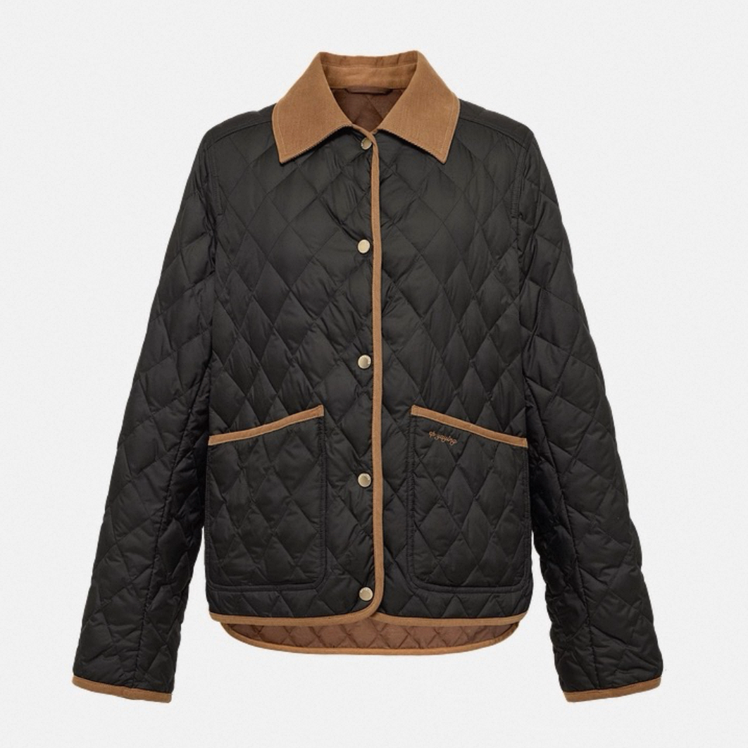 雅家-2025新品白鹅绒撞色简约大口袋短款羽绒服-4294