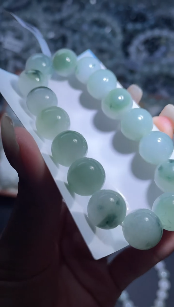 【闪购商品】定制翡翠未镶嵌天然缅甸A货翡翠手串5