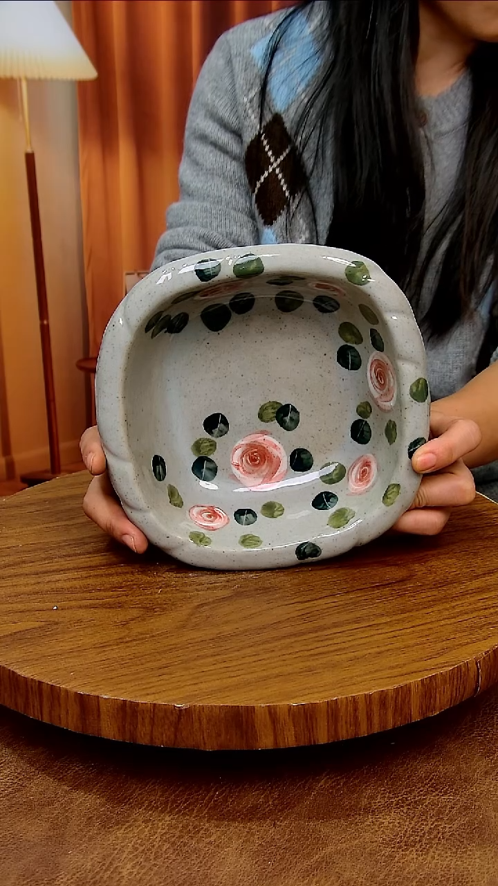 杯子陶景德镇手工手绘釉下彩陶瓷，冰裂