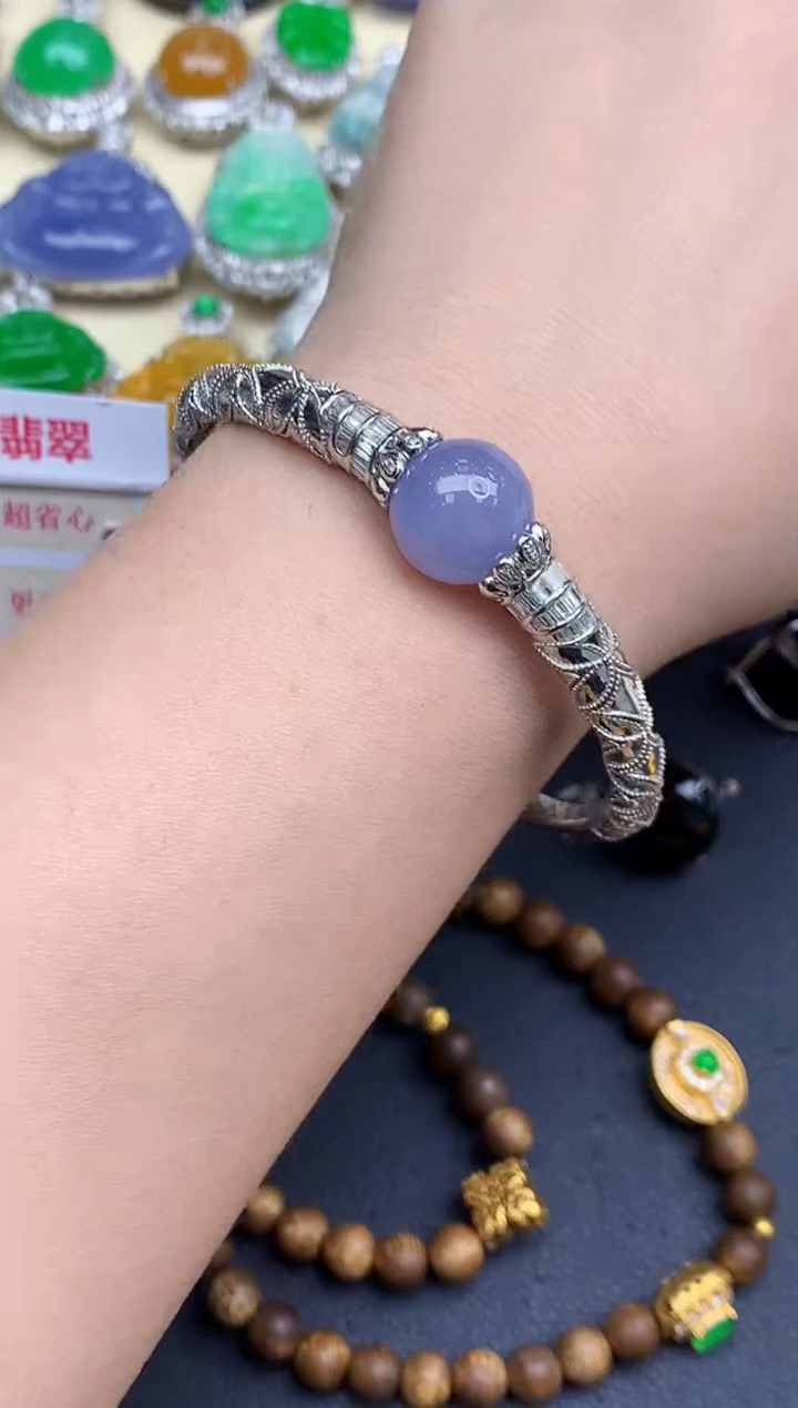 18K金镶嵌手镯翡翠679-中国好珍宝