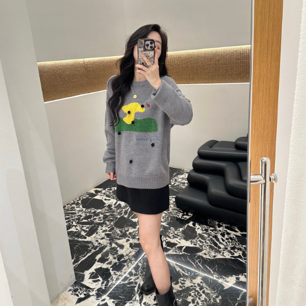 Hi TO Hi 设计师品牌 小众新款 芥末绿&灰色森林蘑菇卫衣