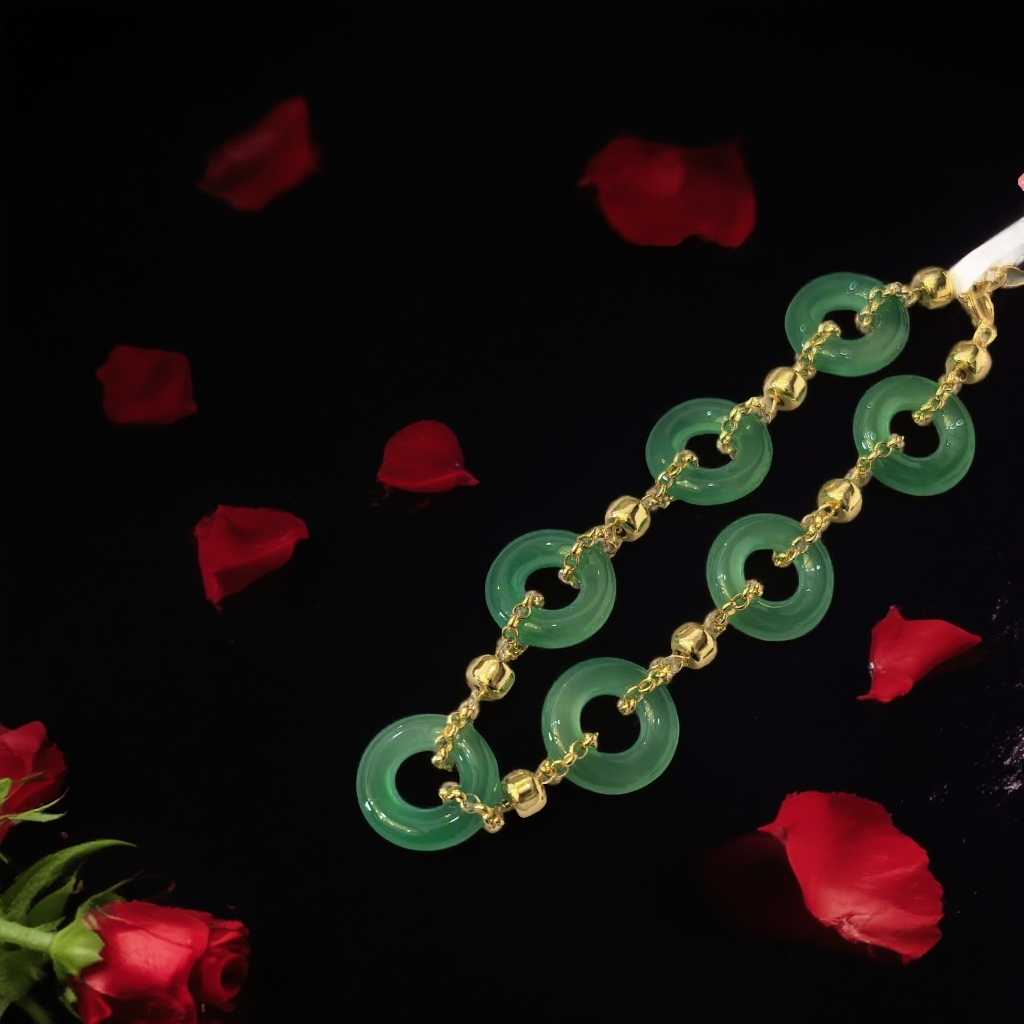 J272 绿玛瑙甜甜圈手链