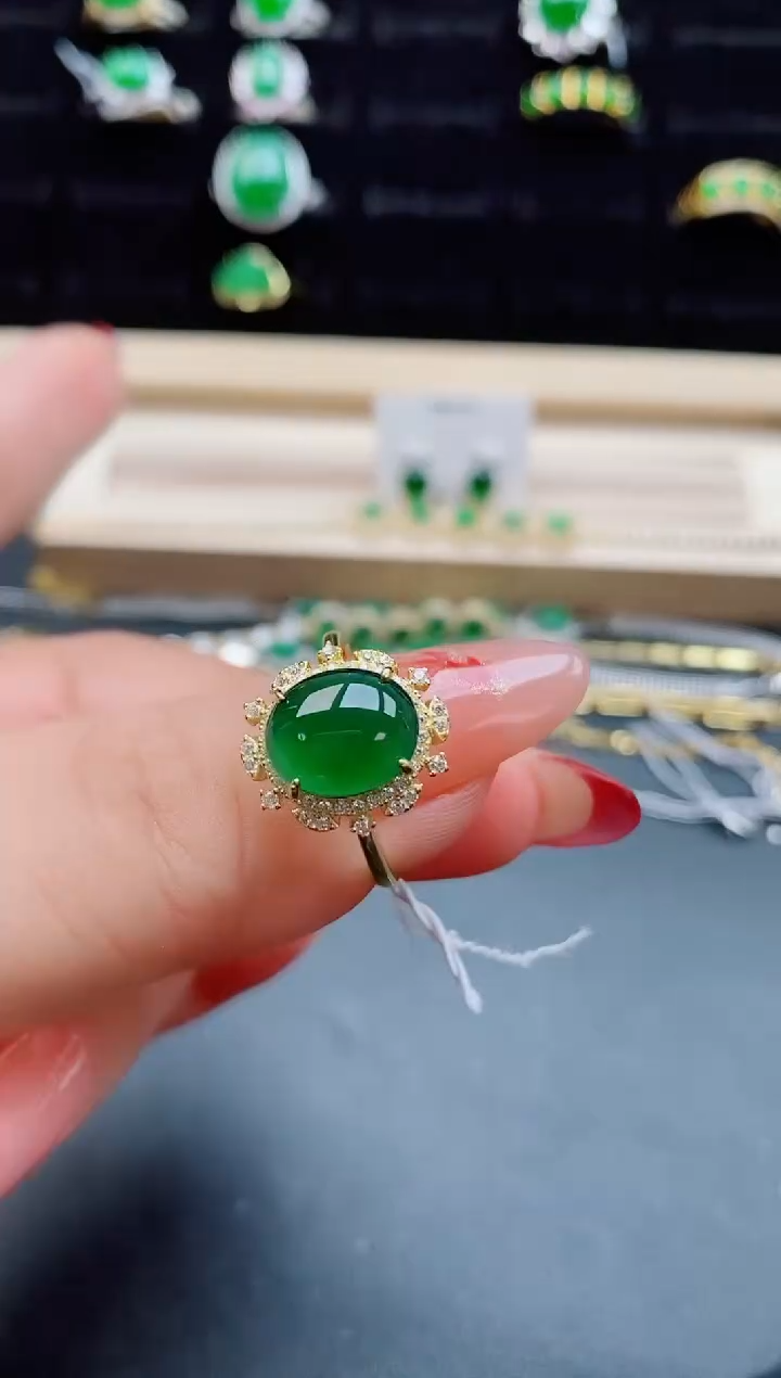 【闪购商品】翡翠戒指银S925镶嵌1321312