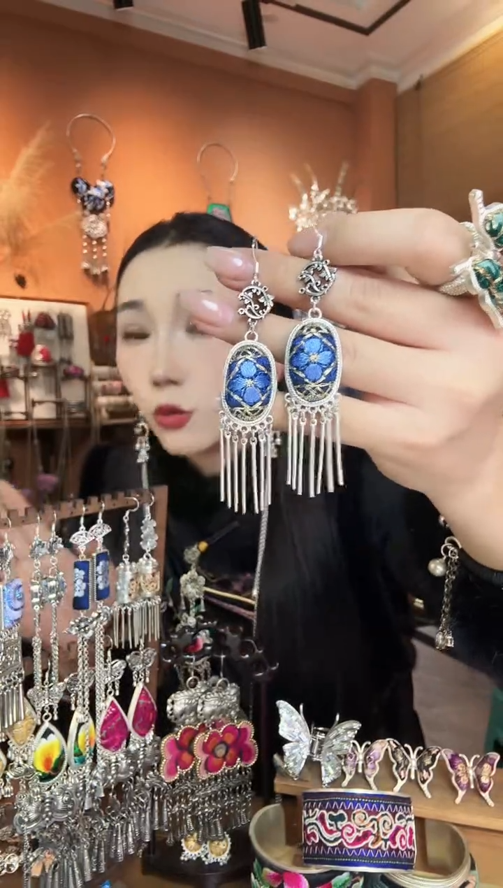 刺绣纯手工民族风耳环