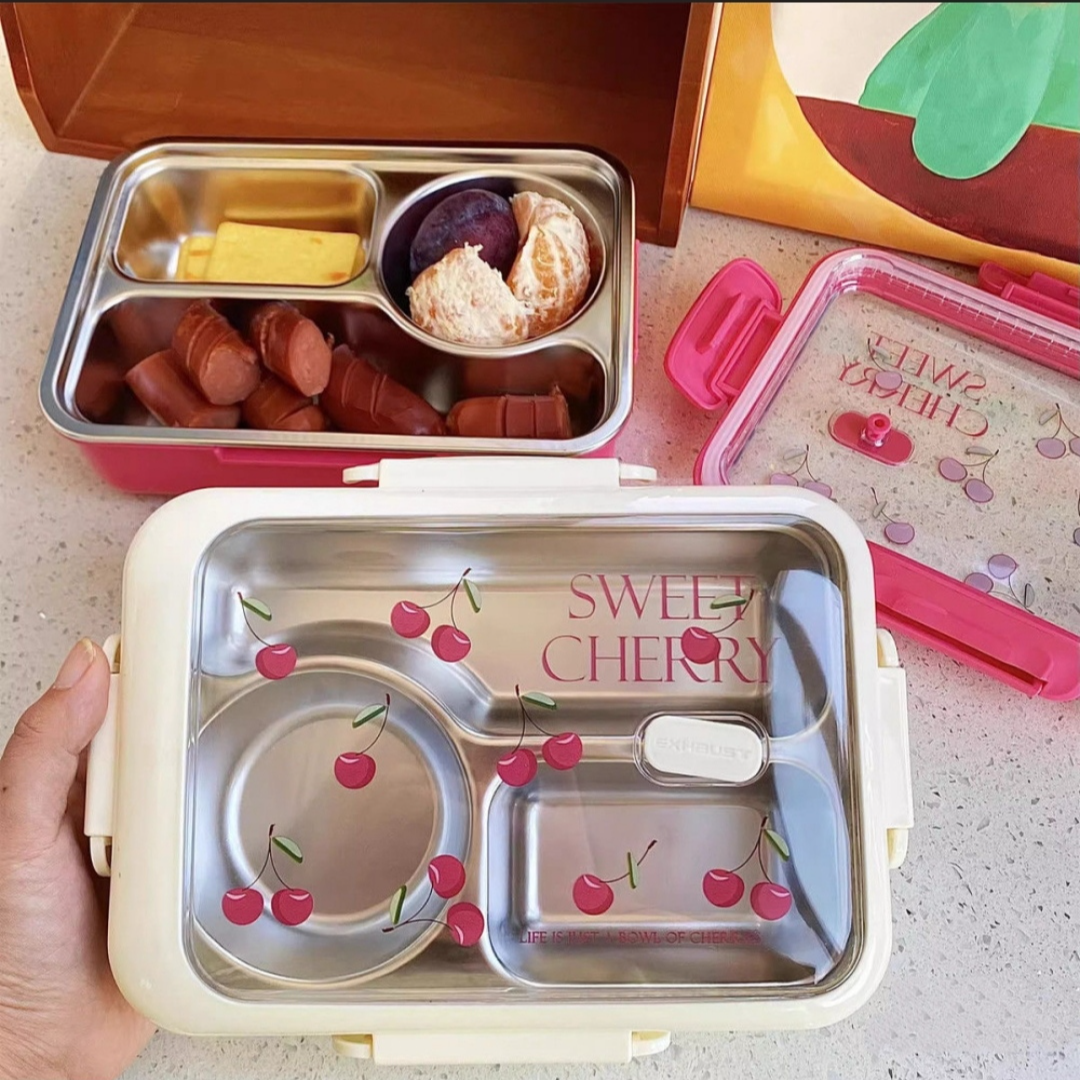 日式不锈钢保温饭盒学生分格便当盒上班带饭保温餐盒密封防漏