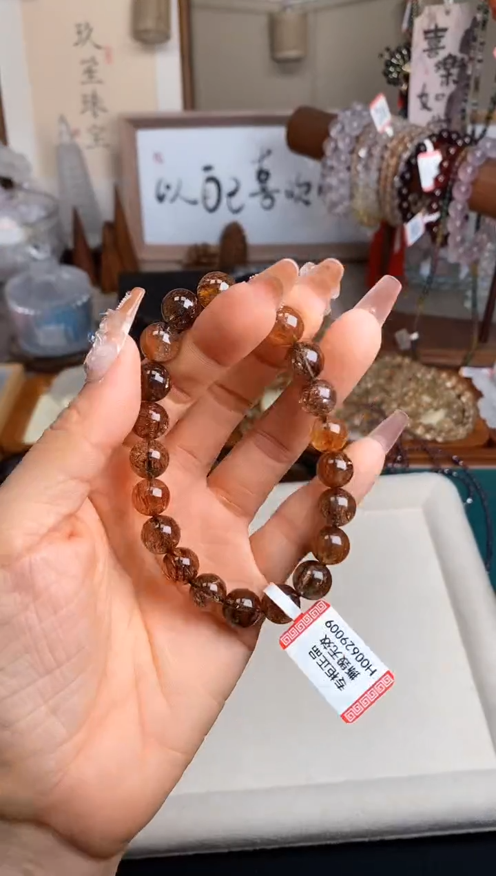 【闪购商品】水晶手串未镶嵌9m黑金超