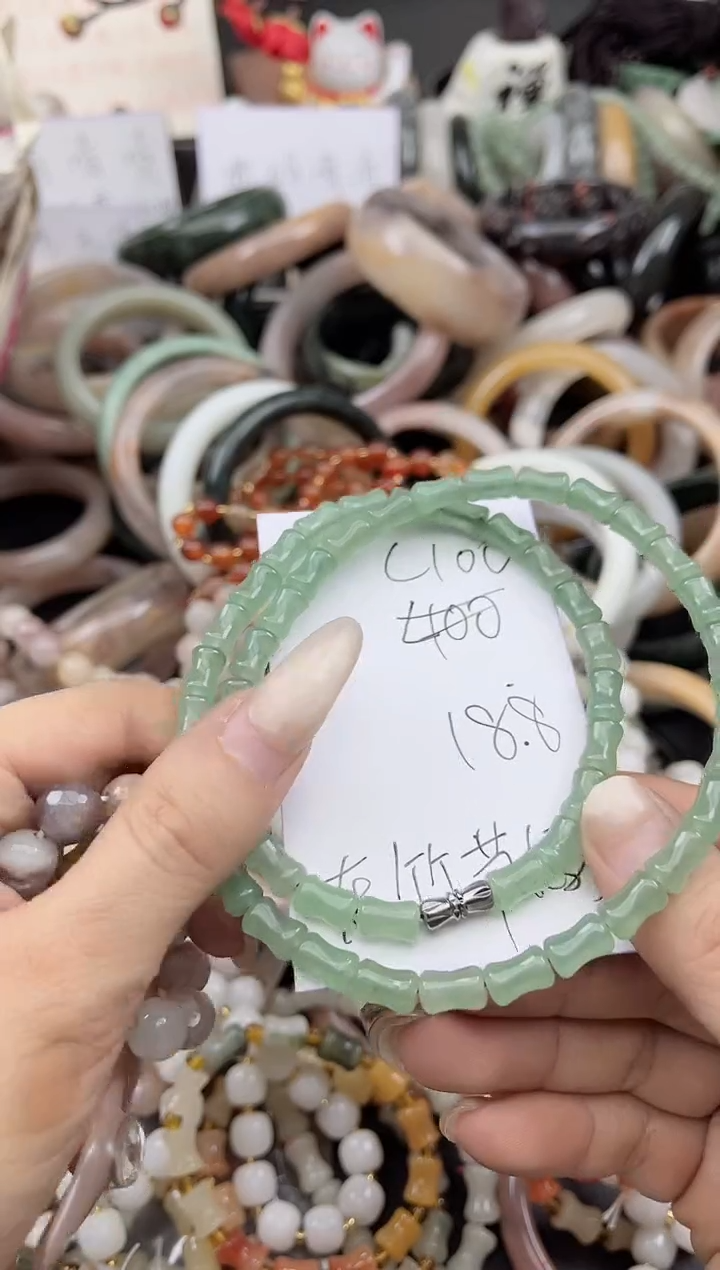 未镶嵌手镯石英质玉L100东陵竹节妈妈链