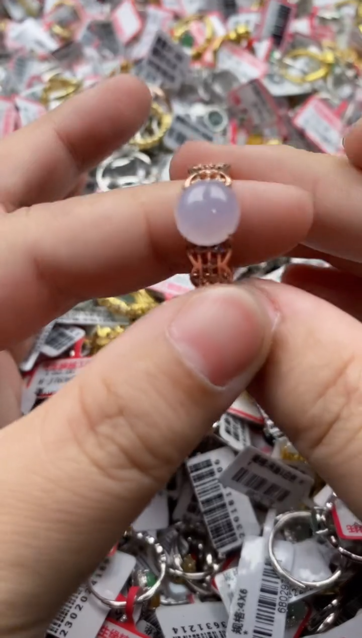 【闪购商品】翡翠戒指银S925镶嵌9999---6