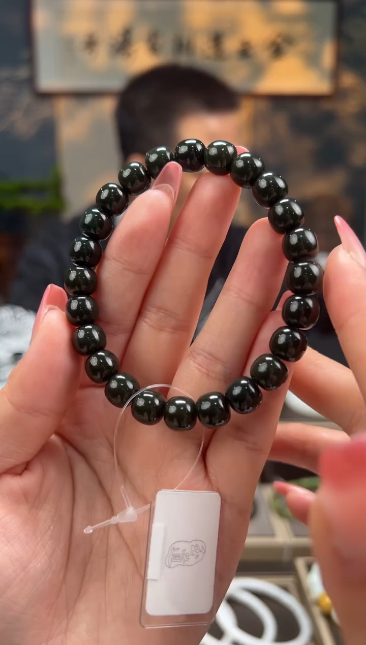 【闪购商品】和田玉手串未镶嵌青玉老型卡9mm