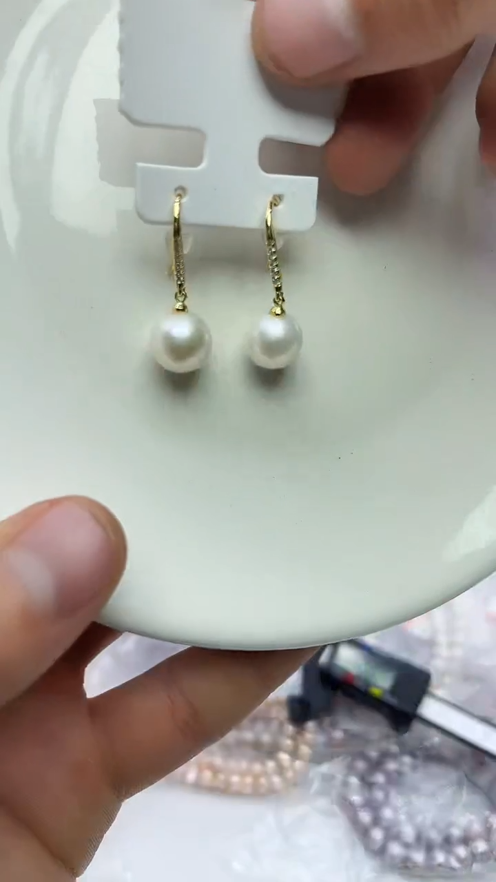 未镶嵌耳坠淡水珍珠白色系耳坠