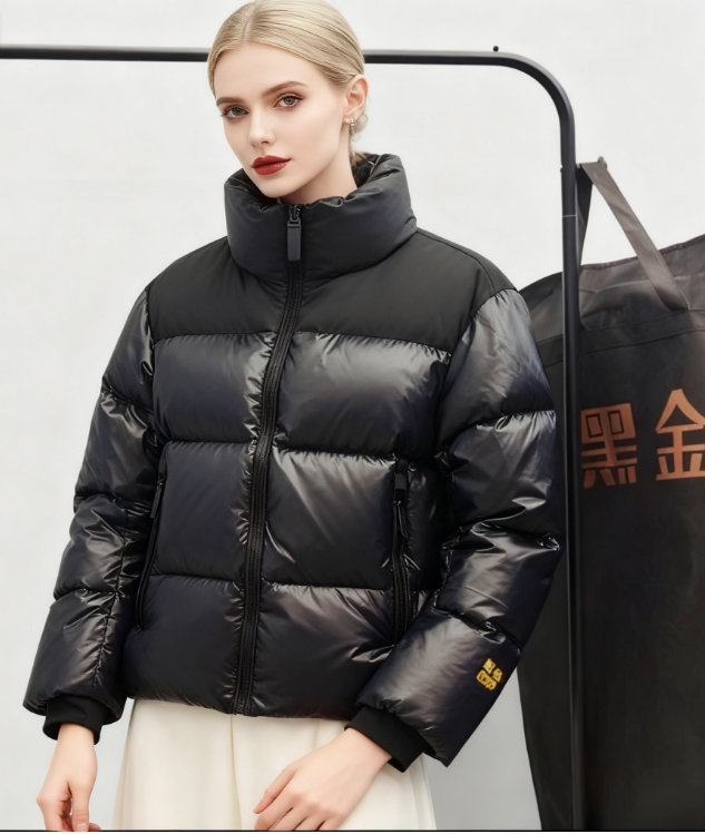 黑金4.0男女同款羽绒服立领拼接