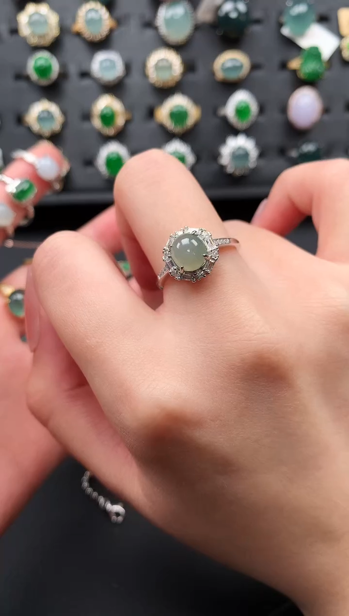 【闪购商品】翡翠戒指银S925镶嵌4365346