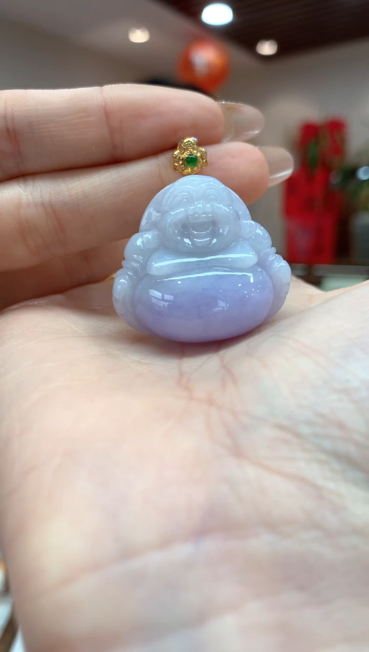 【闪购商品】翡翠吊坠(不含链)18K金镶嵌佛公