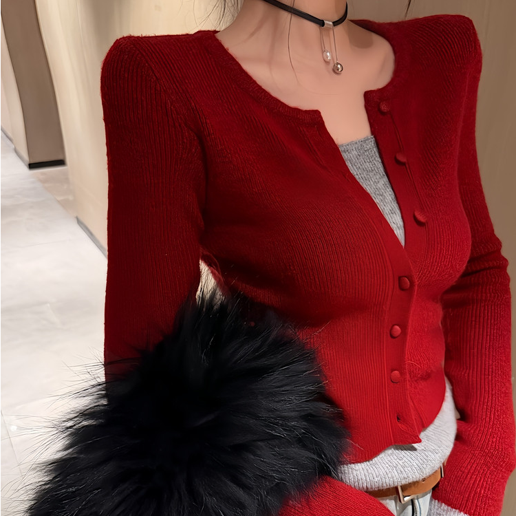 「现货24H·运补3-5」2025新款韩版设计感拼色假两件长袖T恤修身上衣