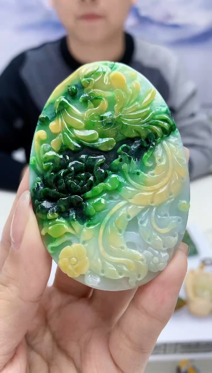 【闪购商品】定制翡翠未镶嵌4917kk-毛货挂件凤凰120