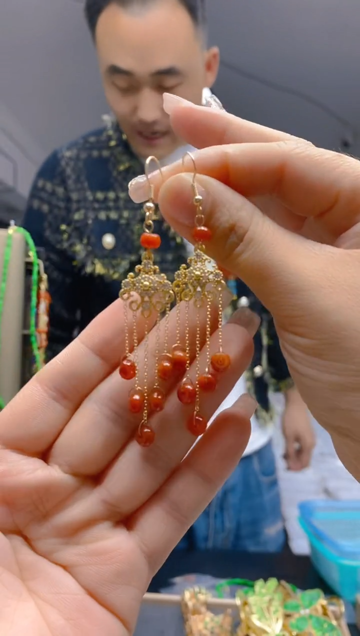 【闪购商品】翡翠耳饰合金128翡翠耳钩