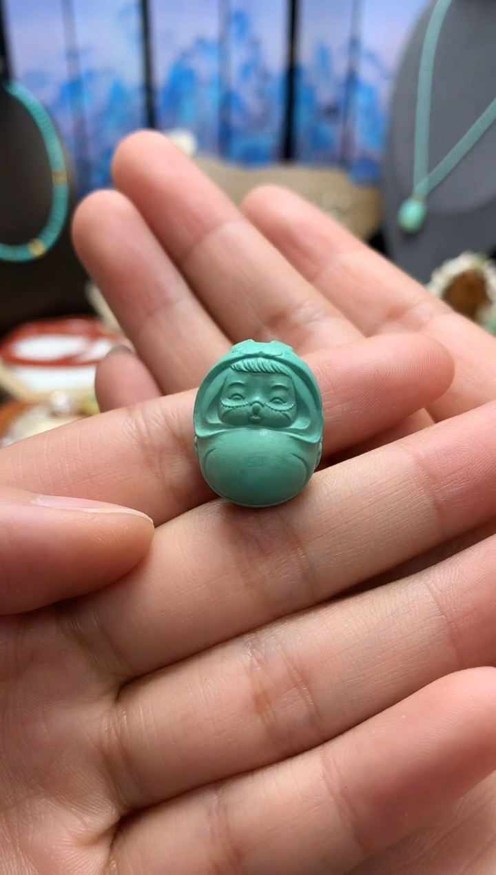 【闪购商品】绿松石挂件未镶嵌精工虎妞嘟嘟