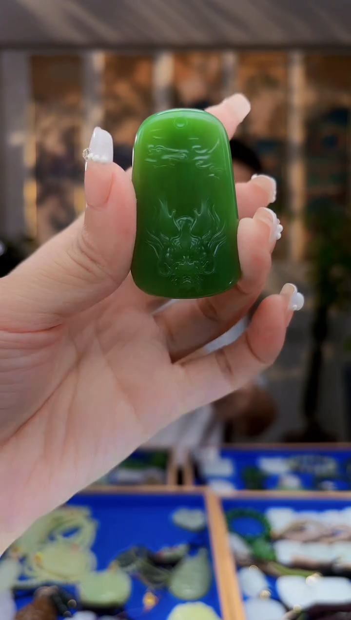 和田玉未镶嵌挂件拍一发一