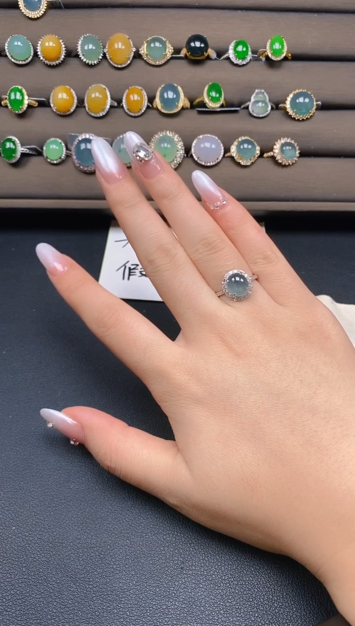 翡翠戒指银S925镶嵌31