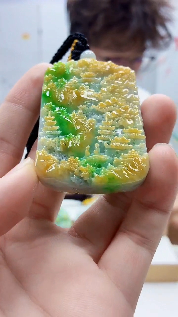 未镶嵌定制翡翠雨***…4688bb-毛货挂件