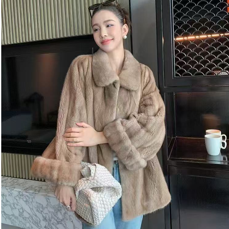 HAIYUN╳25年冬季新款在逃公主风南瓜挽袖中长款翻领毛外套轻奢