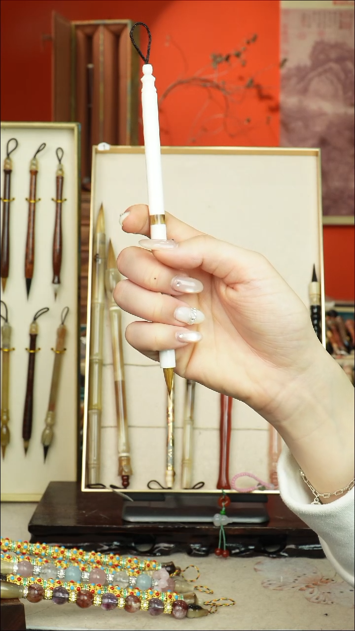 132号闪孤品高货毛笔链接 清水试笔 蘸墨不退