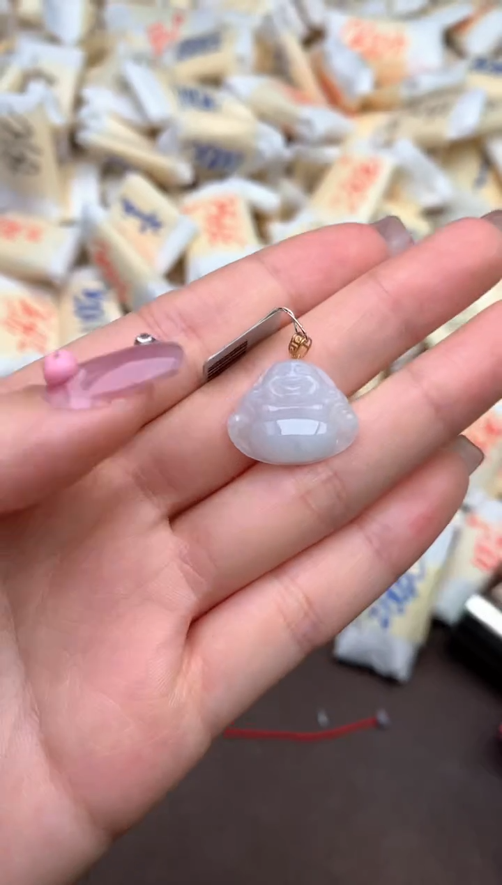 【闪购商品】翡翠挂件18K金镶嵌一