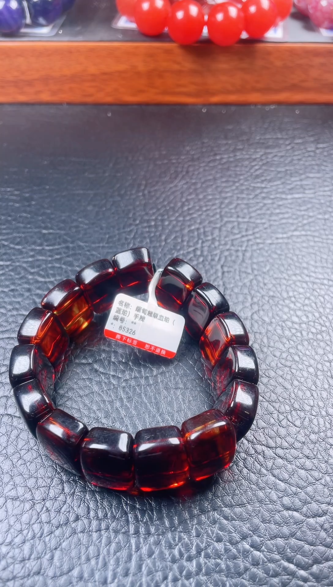 未镶嵌血珀手串缅甸超级血珀