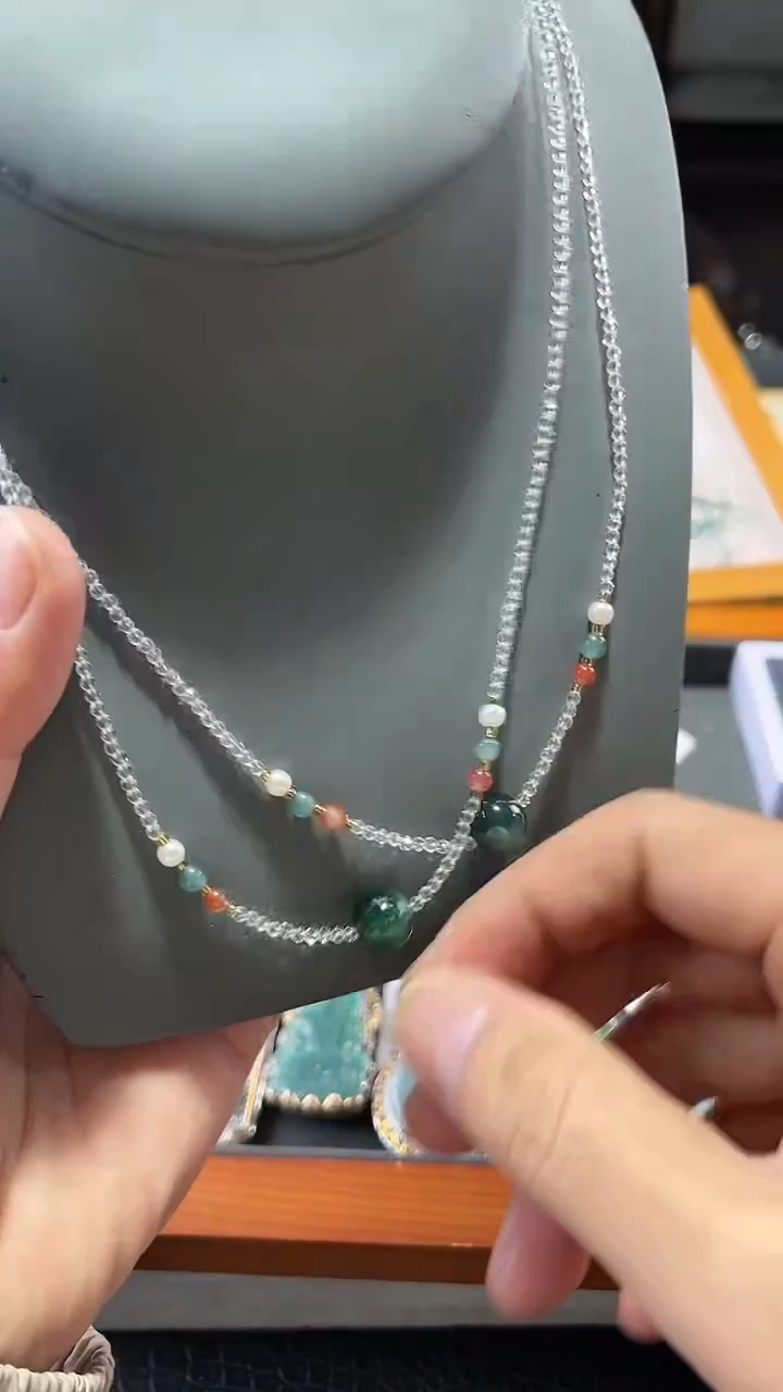 颈饰未镶嵌翡翠单颗翡翠锁骨链