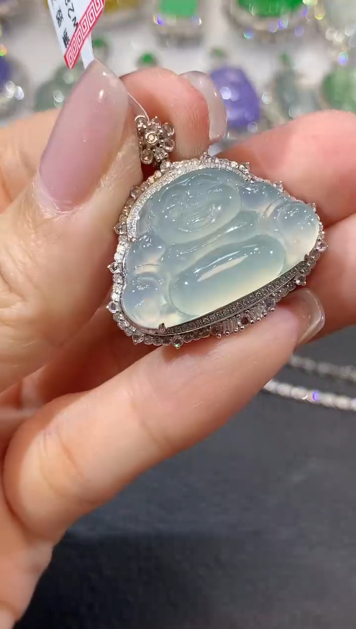 【闪购商品】翡翠18K金镶嵌吊坠(不含链)C150 