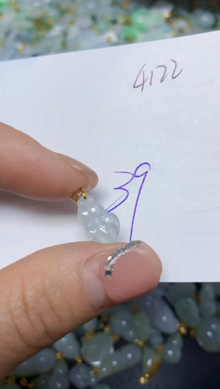 【闪购商品】翡翠挂件18K金镶嵌 天然翡翠A货