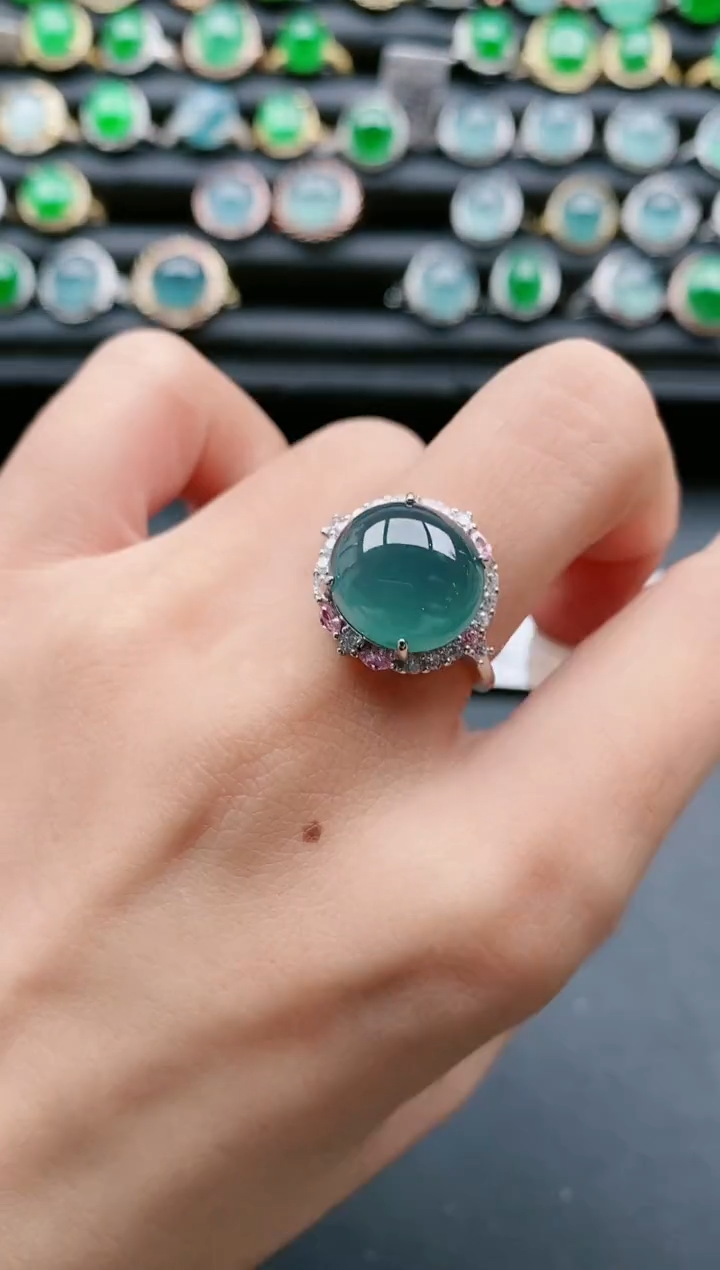 【闪购商品】翡翠戒指银S925镶嵌111111111