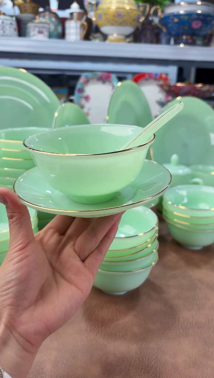 玉瓷三件套碟碗勺6套玉瓷专场福利