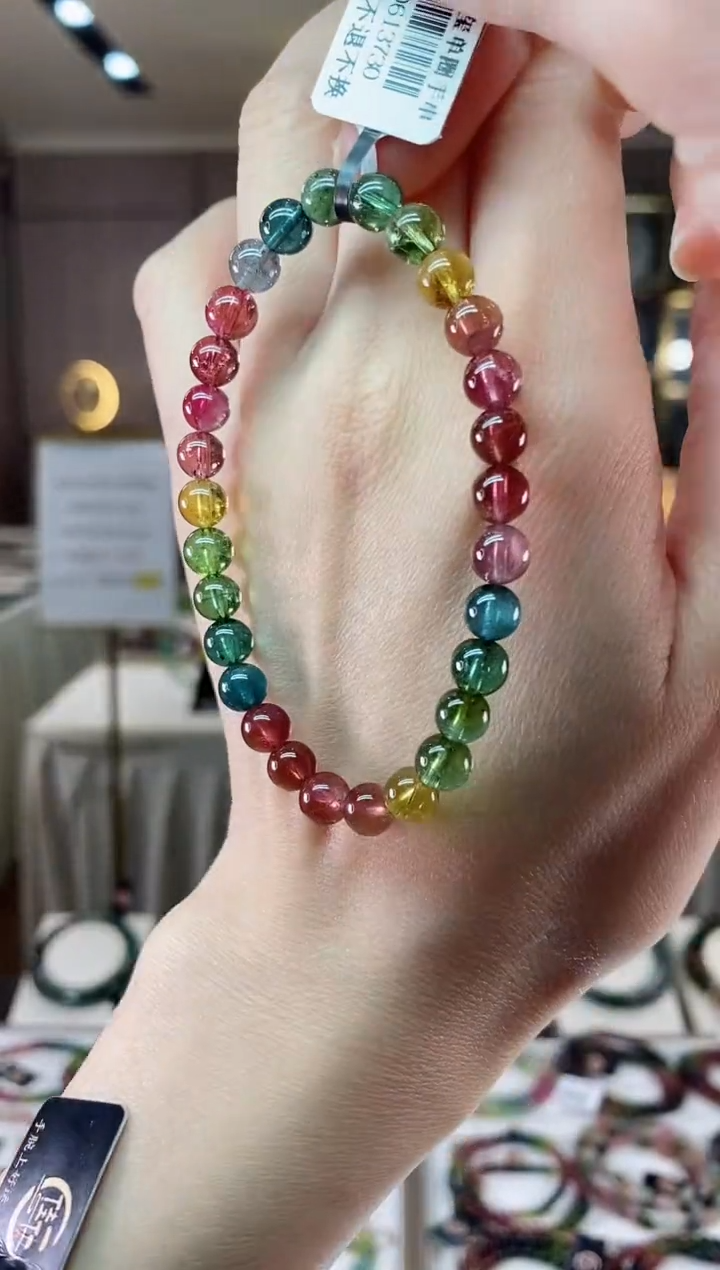 【闪购商品】碧玺收藏级单圈手串6mm+未镶嵌一物一证dan