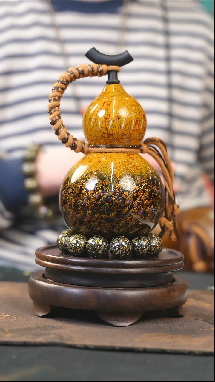 【闪购商品】YJ208漆艺酒葫芦不包手串及旋转底座