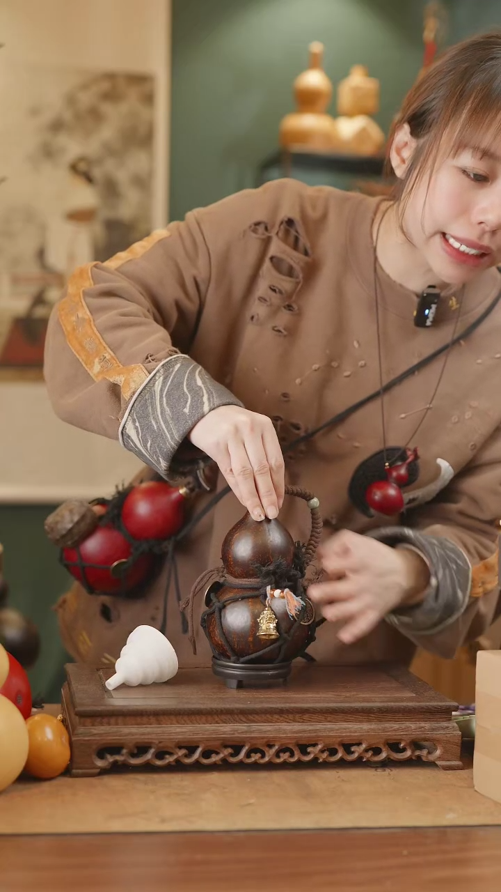 【闪购商品】248号精品天然大漆工艺防渗内胆酒葫芦~