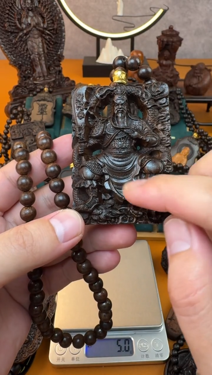 贡木吊坠《巴布亚贡木》新品御龙立刀关公+108颗