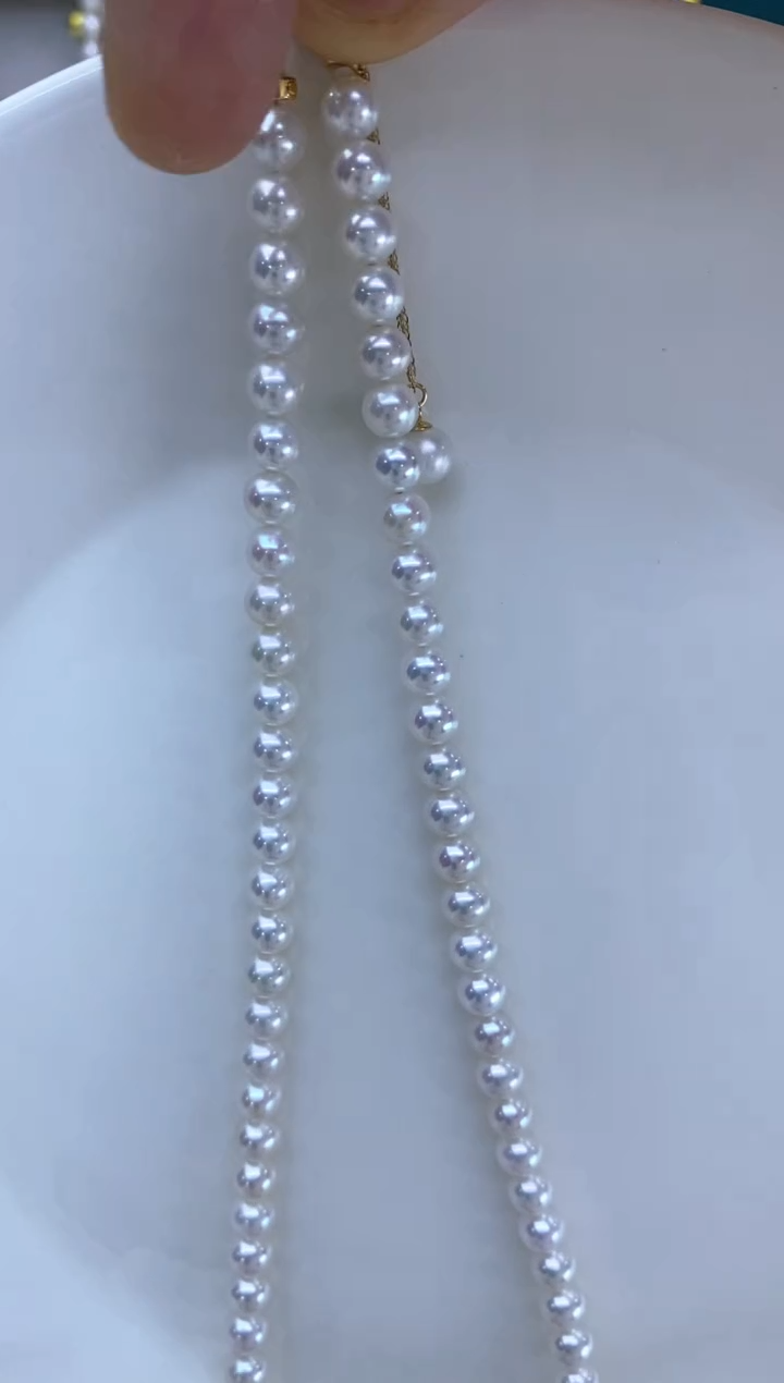 【闪购商品】淡水珍珠项链18K金镶嵌5-6