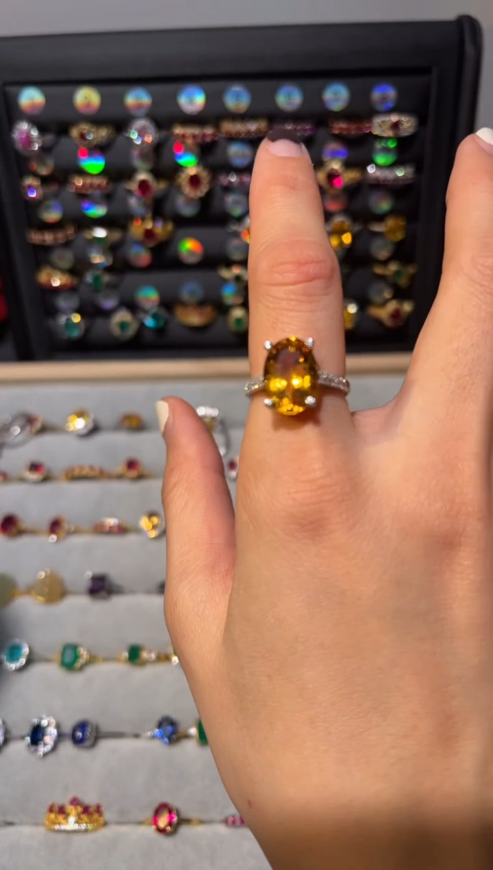 【闪购商品】黄晶戒指银S925镶嵌0000