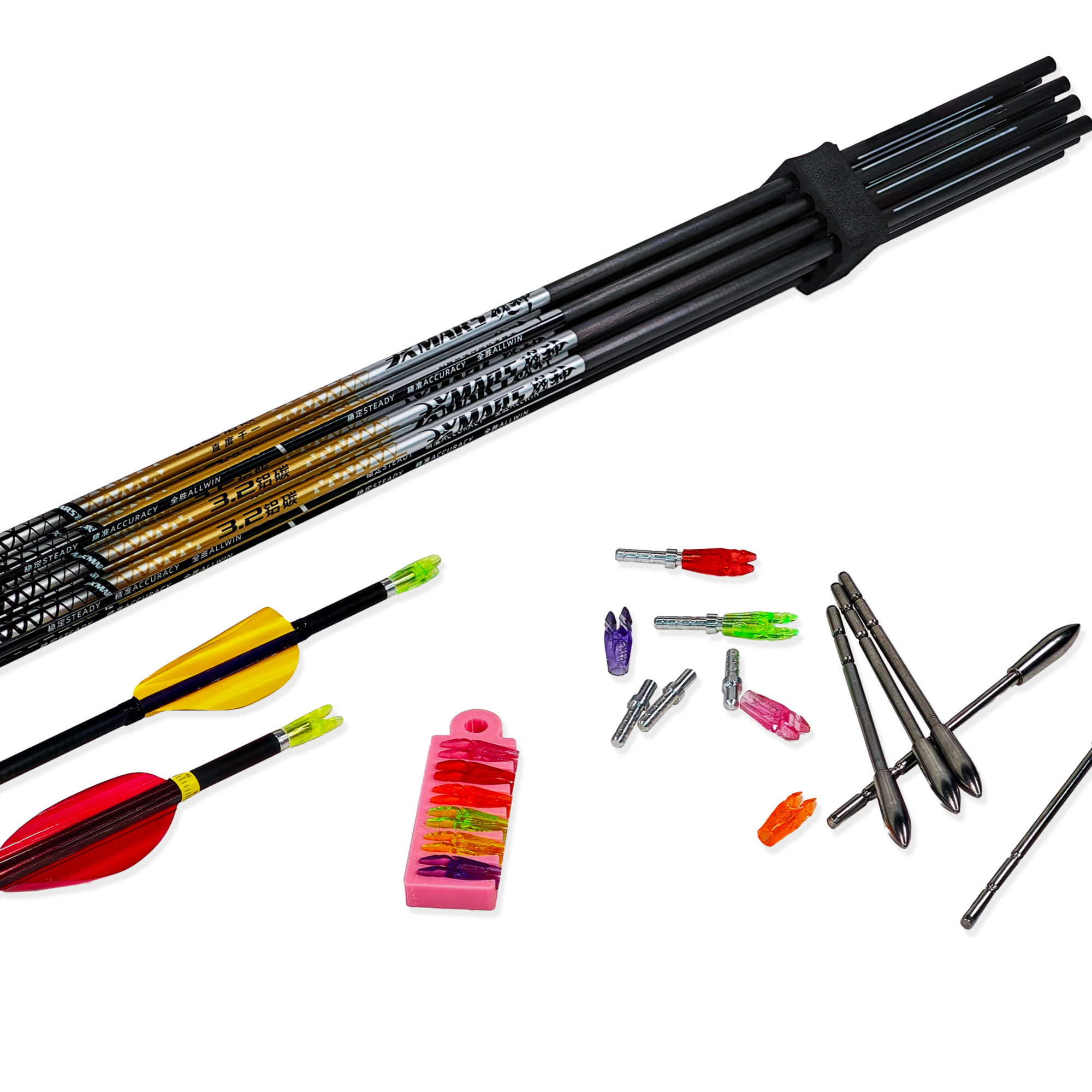 金叶战神系列金标3.2内径千一碳铝箭竞技反曲复合竞技比赛射准箭