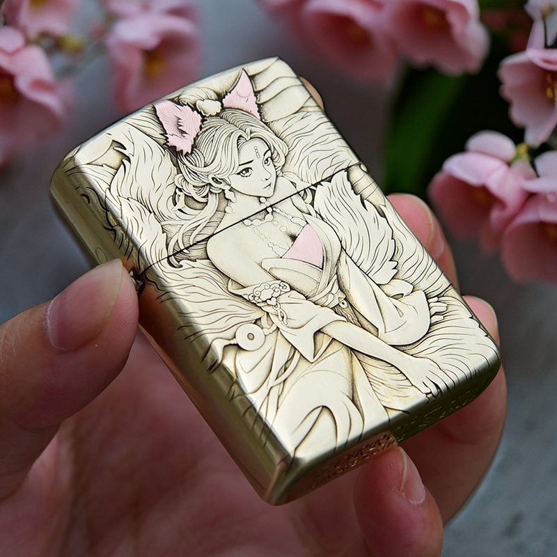 青丘九尾原铜浮雕煤油机L（配官方礼盒证书裸机）