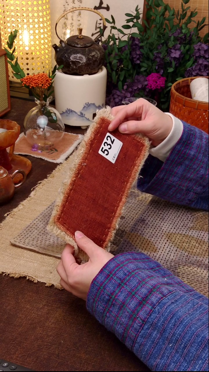 ?**? Cici手作刺子绣柿染壶垫杯垫532，差价