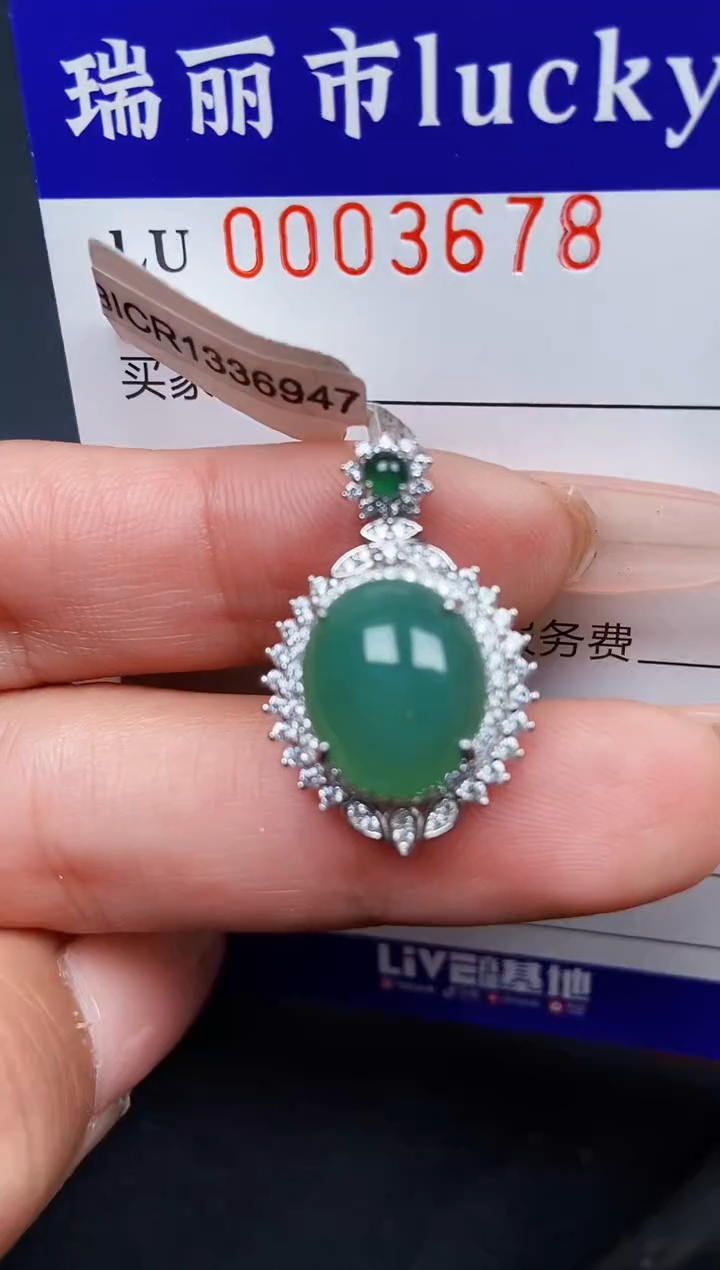 【闪购商品】翡翠颈饰银S925镶嵌3678