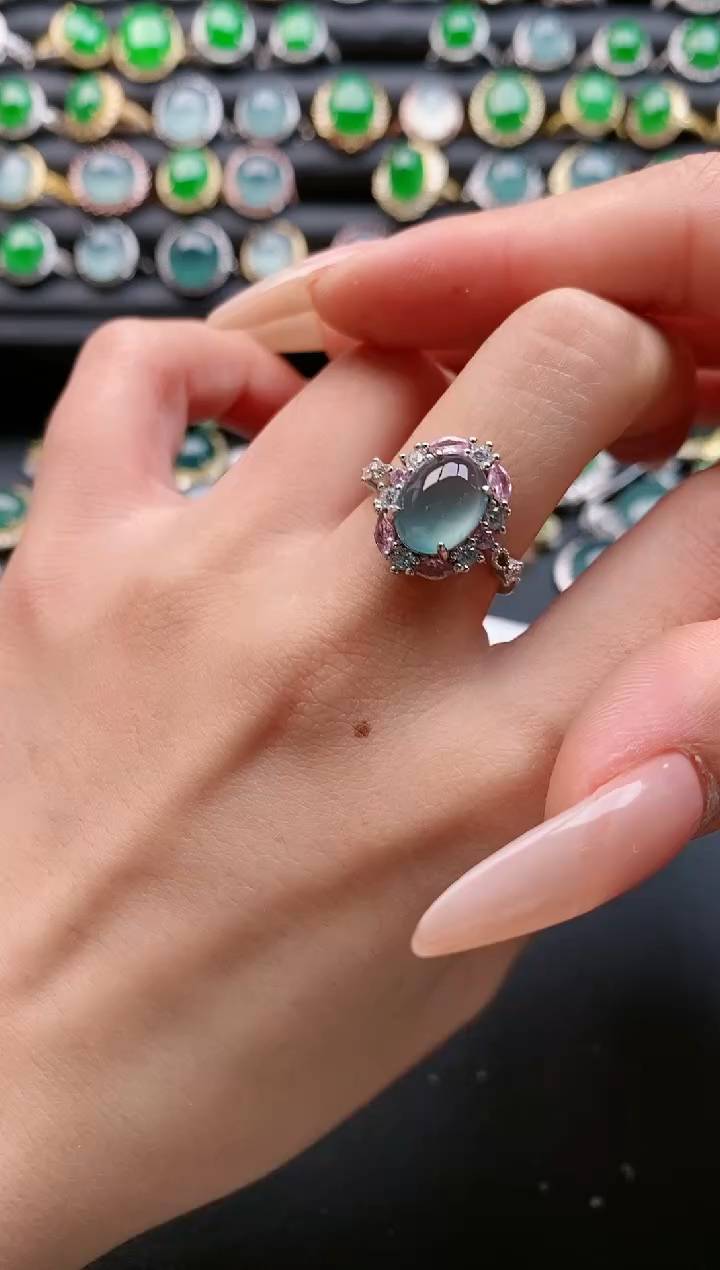 【闪购商品】翡翠戒指银S925镶嵌1111111